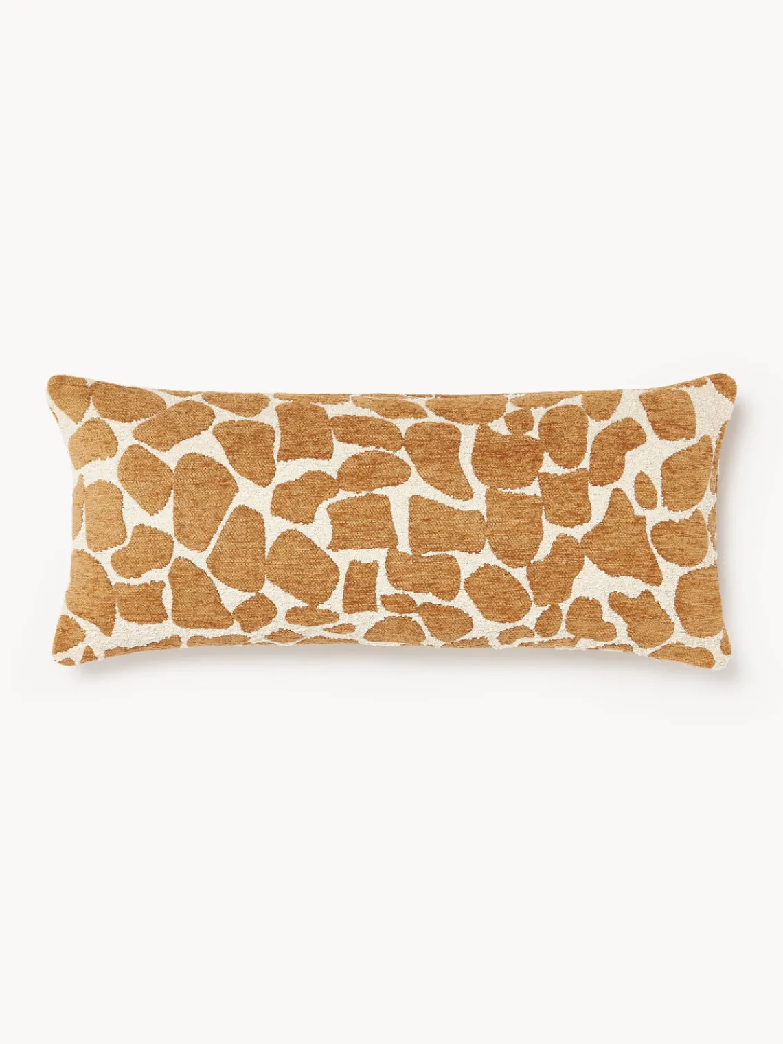 Cojines Decorativos|Mantas>Westwing Collection Funda de cojín en tejido bouclé y chenilla Nenda Naranja, blanco Off White