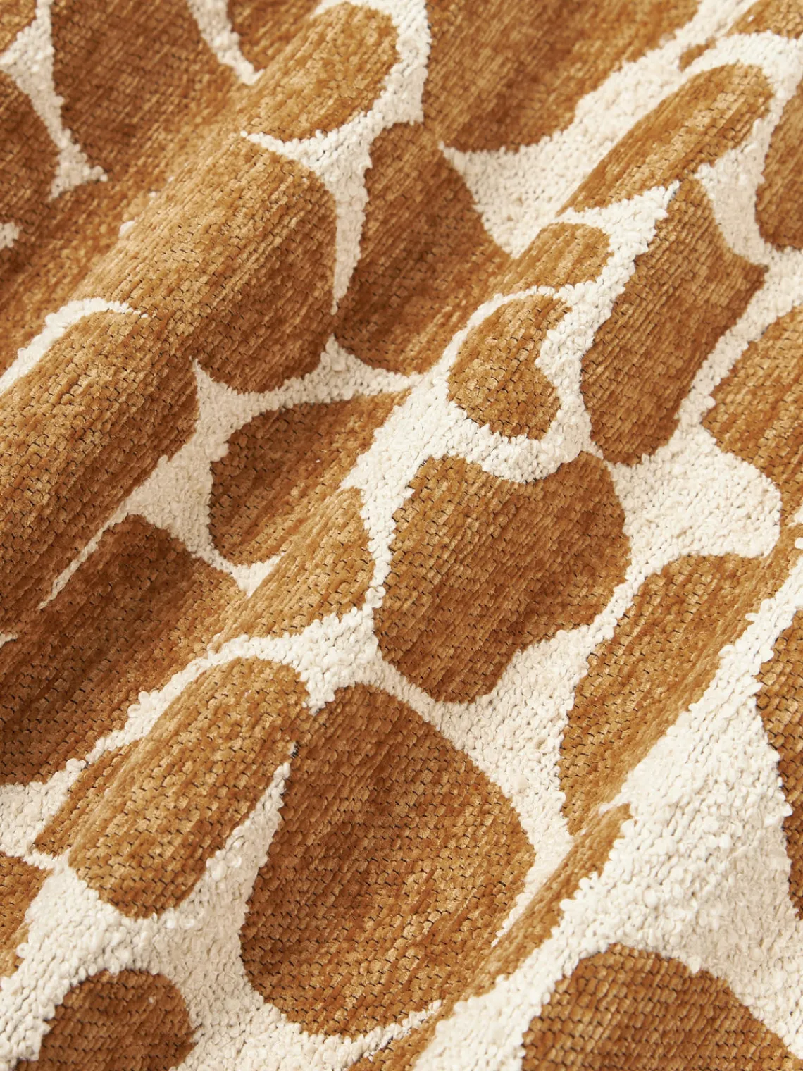 Cojines Decorativos|Mantas>Westwing Collection Funda de cojín en tejido bouclé y chenilla Nenda Naranja, blanco Off White