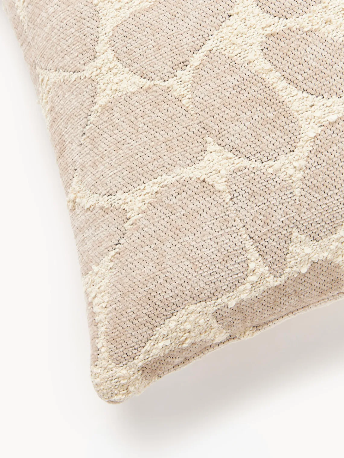 Funda de cojín en tejido bouclé y chenilla Nenda Cojines Decorativos|Mantas