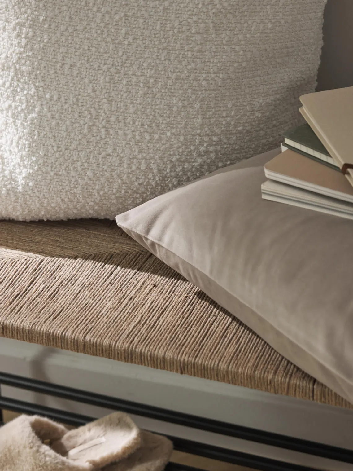 Mantas|Cojines Decorativos>Westwing Collection Funda de cojín en tejido bouclé Bellamie Bouclé blanco