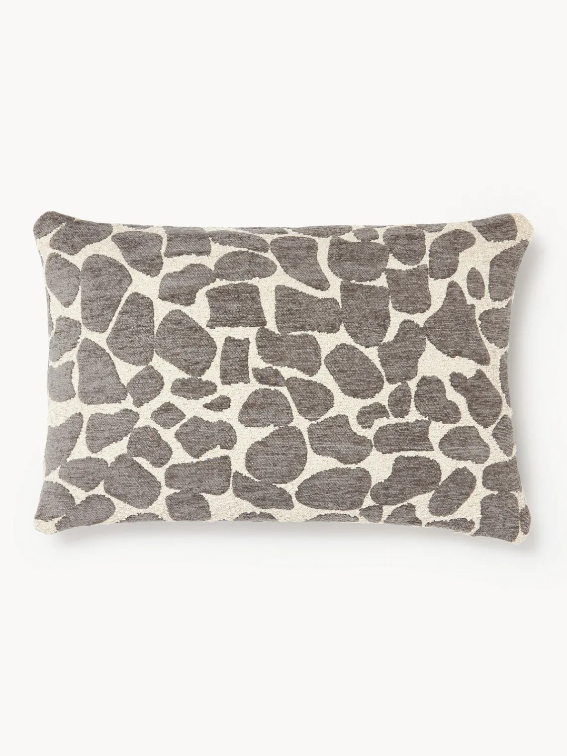 Cojines Decorativos|Mantas>Westwing Collection Funda de cojín en tejido bouclé y chenilla Nenda Taupe, blanco Off White