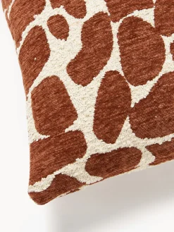 Mantas|Cojines Decorativos>Westwing Collection Funda de cojín en tejido bouclé y chenilla Nenda Terracota, blanco Off White