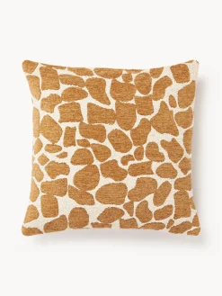 Cojines Decorativos|Mantas>Westwing Collection Funda de cojín en tejido bouclé y chenilla Nenda Naranja, blanco Off White