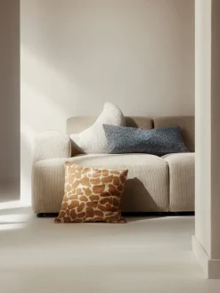 Cojines Decorativos|Mantas>Westwing Collection Funda de cojín en tejido bouclé y chenilla Nenda Naranja, blanco Off White