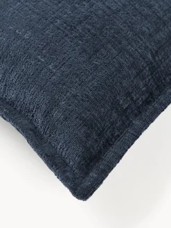 Mantas|Cojines Decorativos>Westwing Collection Funda de cojín en tejido bouclé Shannon Bouclé azul oscuro