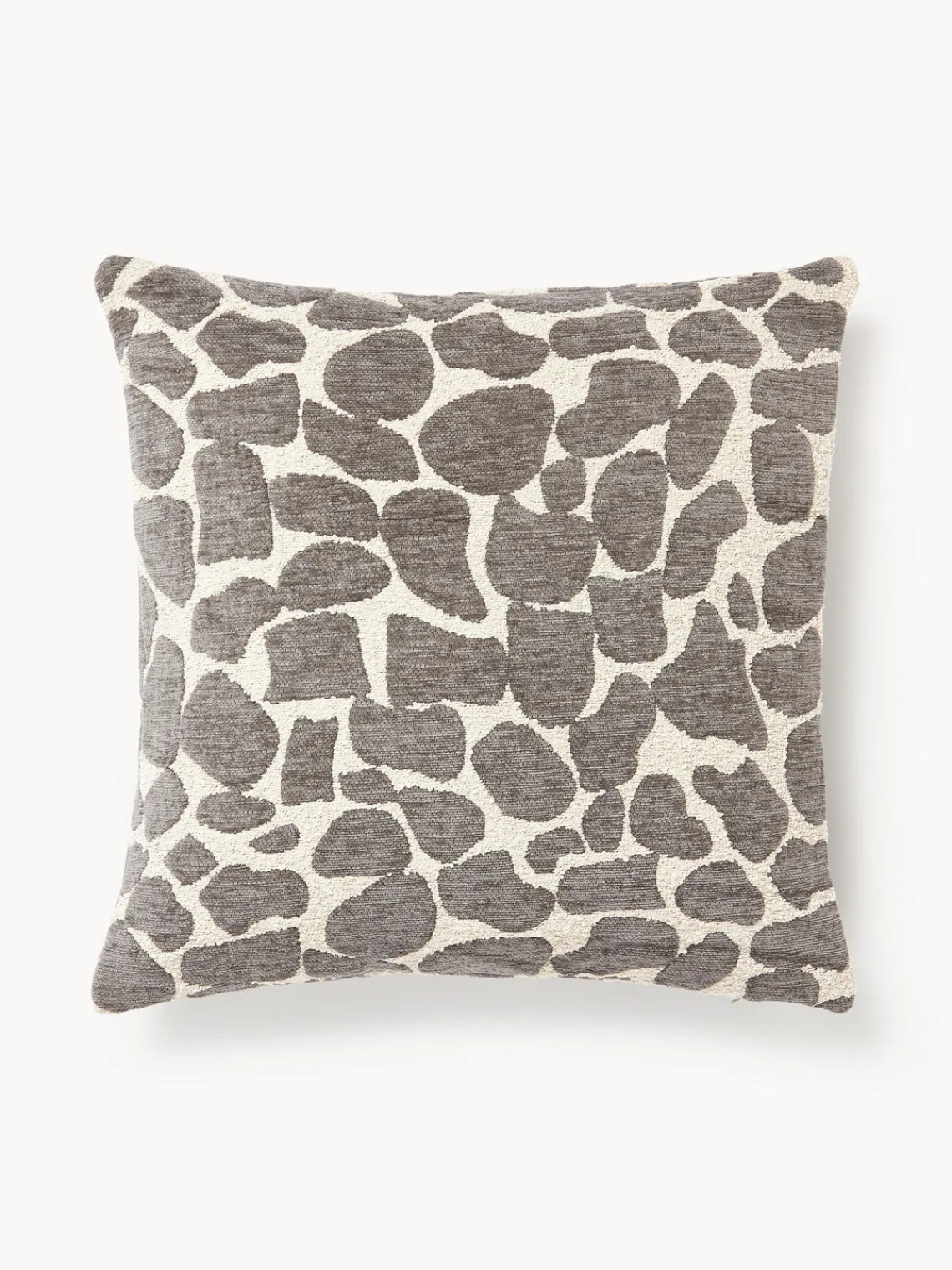 Cojines Decorativos|Cojines Decorativos>Westwing Collection Funda de cojín en tejido bouclé y chenilla Nenda Taupe, blanco Off White