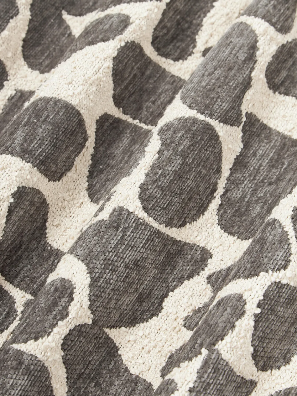 Cojines Decorativos|Cojines Decorativos>Westwing Collection Funda de cojín en tejido bouclé y chenilla Nenda Taupe, blanco Off White