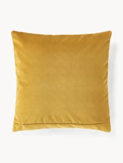 Cojines Decorativos|Mantas>Westwing Collection Funda de cojín estampada Vila Mostaza, verde oliva, blanco