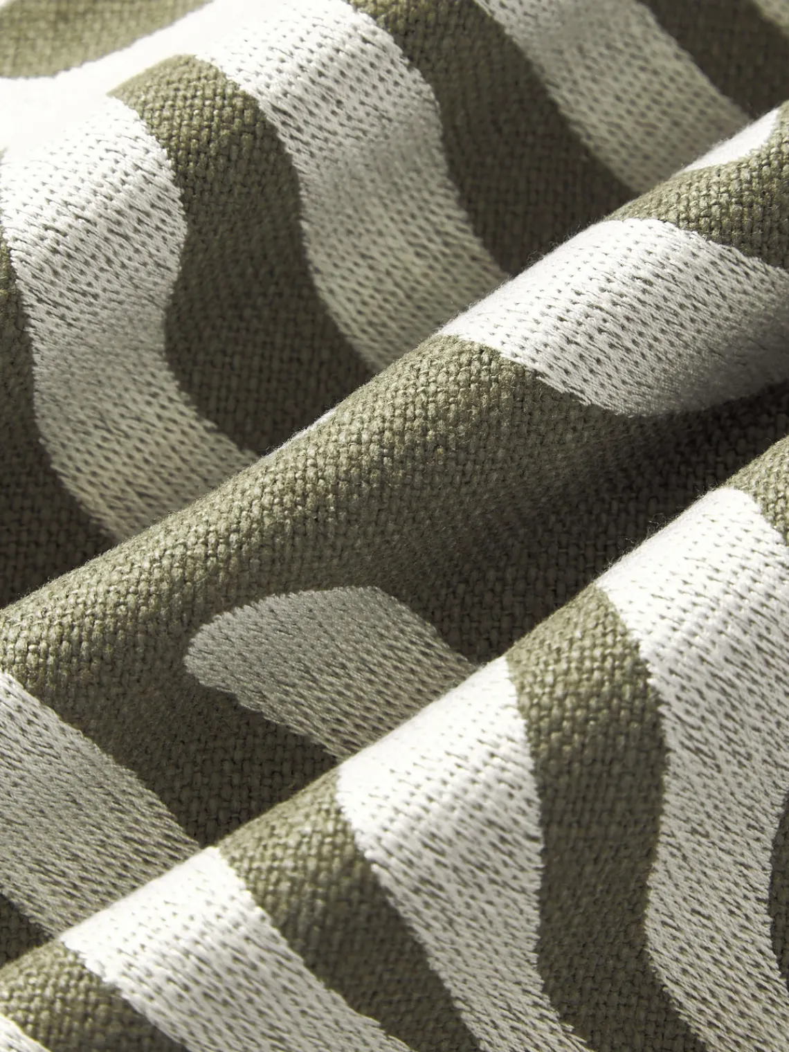 Mantas|Cojines De Exterior>Westwing Collection Funda de cojín para exterior con adorno decorativo Aryna Verde oliva, beige claro