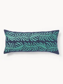 Mantas|Cojines De Exterior>Westwing Collection Funda de cojín para exterior decorativa Aryna Azul oscuro, verde turquesa