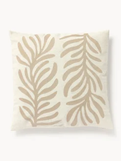 Mantas|Cojines De Exterior>Westwing Collection Funda de cojín para exterior con adorno decorativo Aryna Blanco Off White, beige