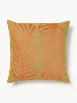 Mantas|Cojines De Exterior>Westwing Collection Funda de cojín para exterior decorativa Aryna Ocre, naranja