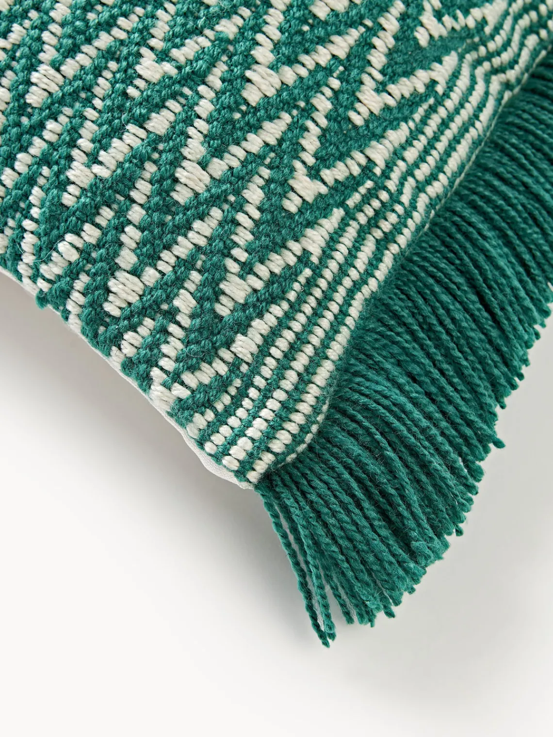 Hot Funda de cojín para exterior con tejido artesanal y flecos Suria Cojines De Exterior|Cojines Decorativos