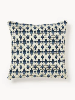 Cojines De Exterior|Cojines Decorativos>Westwing Collection Funda de cojín para exterior con tejido estampado Yamir Tonos azules, blanco Off White