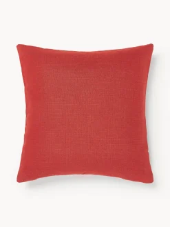 Mantas|Cojines De Exterior>Westwing Collection Funda de cojín para exterior con estampado de ondas bordadas Shanti Rojo, melocotón