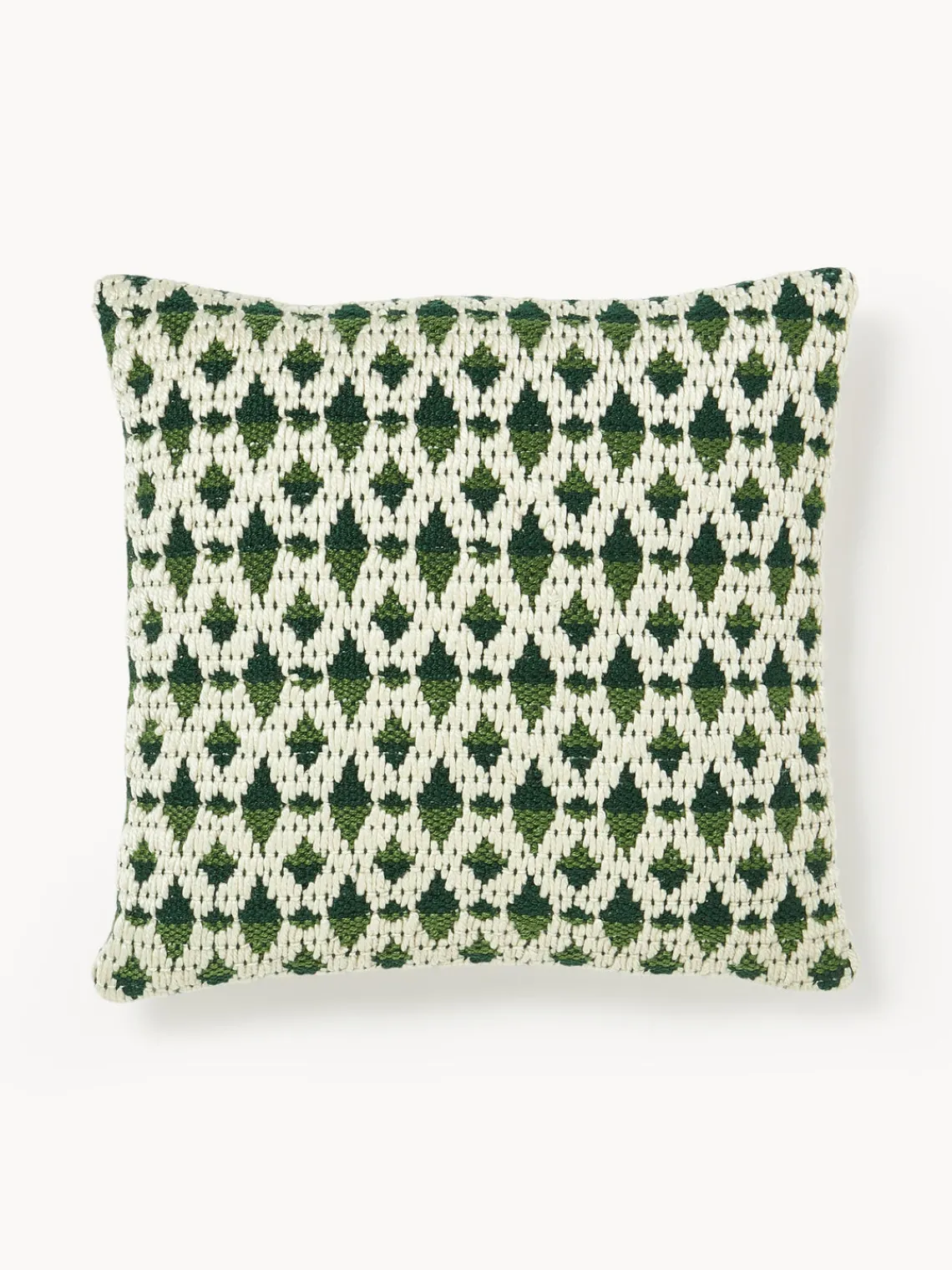 Cojines De Exterior|Cojines Decorativos>Westwing Collection Funda de cojín para exterior con tejido estampado Yamir Tonos verdes, blanco Off White
