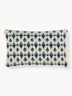 Cojines De Exterior|Cojines Decorativos>Westwing Collection Funda de cojín para exterior con tejido estampado Yamir Tonos azules, blanco Off White