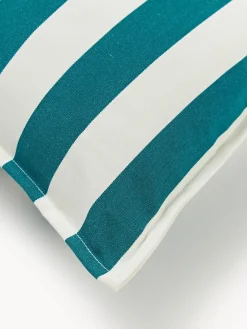 Mantas|Cojines De Exterior>Westwing Collection Funda de cojín para exterior Cosby Blanco, verde turquesa