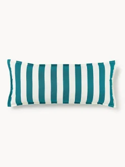 Mantas|Cojines De Exterior>Westwing Collection Funda de cojín para exterior Cosby Blanco, verde turquesa