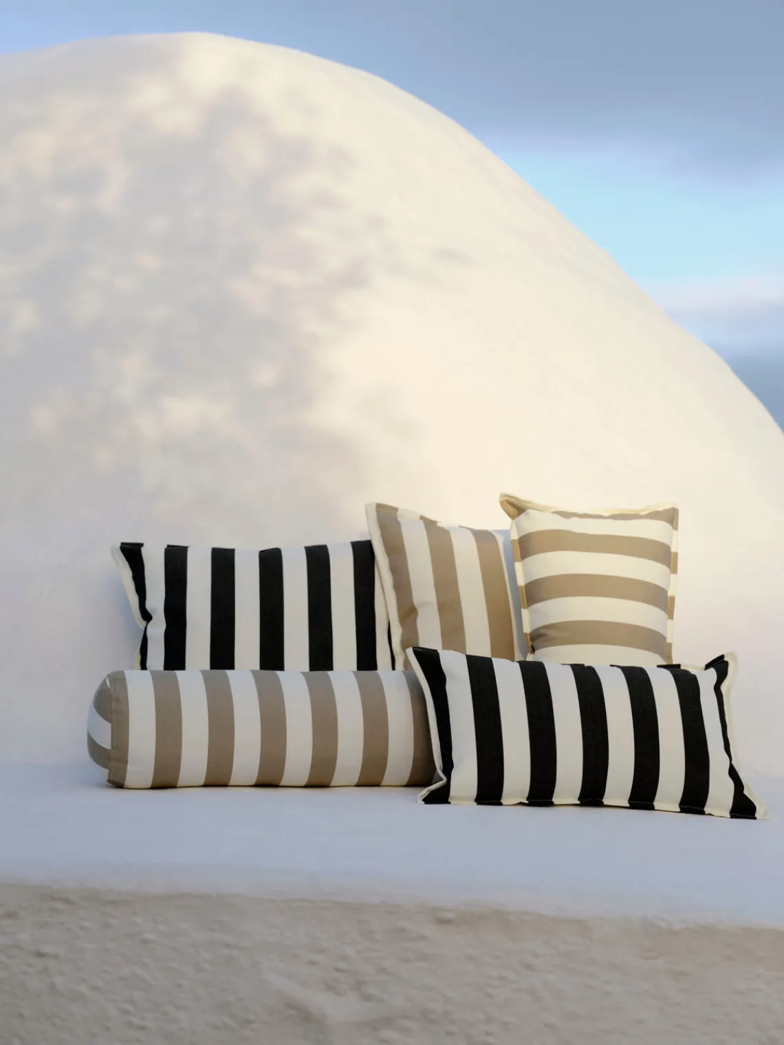 Cojines De Exterior|Cojines Decorativos>Westwing Collection Funda de cojín para exterior Cosby Blanco, negro