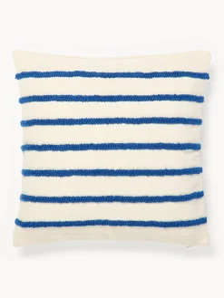 Sale Funda de cojín reversible con inscripción bordada Blah Blah Mantas|Cojines Decorativos