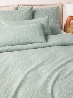 Fundas Nórdicas|Mantas>Westwing Collection Funda nórdica de algodón estampado Milano Verde salvia