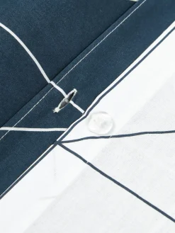 Mantas|Fundas Nórdicas></noscript>Westwing Collection Funda nórdica de algodón estampada Marla Blanco, azul oscuro