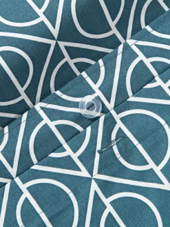 Fundas Nórdicas|Mantas></noscript>Westwing Collection Funda nórdica de algodón estampado geométrico Jella Azul petróleo, blanco