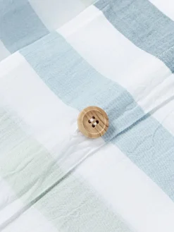 Fundas Nórdicas|Mantas></noscript>Westwing Collection Funda nórdica de algodón Harriet Gris azulado, verde menta