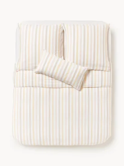 Fundas Nórdicas|Mantas>Westwing Collection Funda nórdica de algodón Harriet Amarillo claro, rosa claro