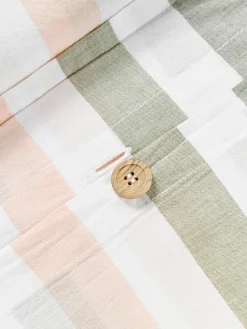 Fundas Nórdicas|Mantas></noscript>Westwing Collection Funda nórdica de algodón Harriet Verde oliva, melocotón