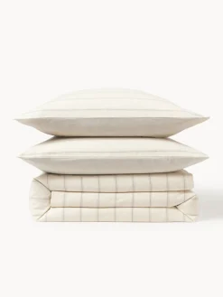 Fundas Nórdicas|Mantas></noscript>Westwing Collection Funda nórdica de algodón lavado a rayas Caspian Beige, Off White