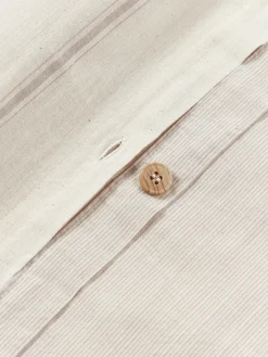 Fundas Nórdicas|Mantas></noscript>Westwing Collection Funda nórdica de algodón lavado a rayas Caspian Beige, Off White