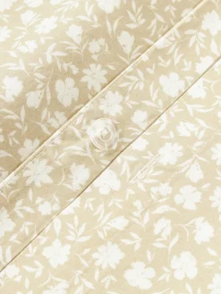 Fundas Nórdicas|Mantas></noscript>Westwing Collection Funda nórdica de algodón lavado con fino estampado floral Nolana Beige claro, blanco