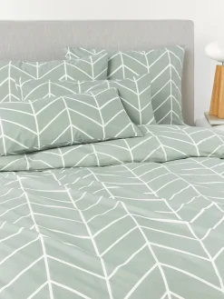 Mantas|Fundas Nórdicas>Westwing Collection Funda nórdica de algodón Mirja Verde salvia