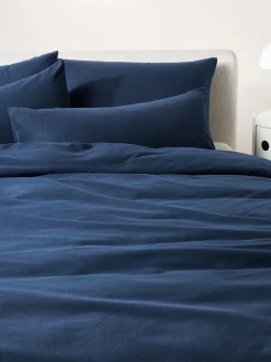 Mantas|Fundas Nórdicas>Westwing Collection Funda nórdica de franela Biba Azul oscuro