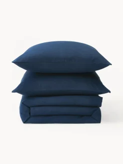 Mantas|Fundas Nórdicas></noscript>Westwing Collection Funda nórdica de franela Biba Azul oscuro