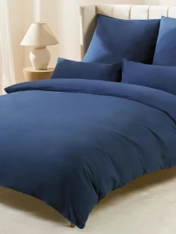Mantas|Fundas Nórdicas></noscript>Westwing Collection Funda nórdica de franela Biba Azul oscuro