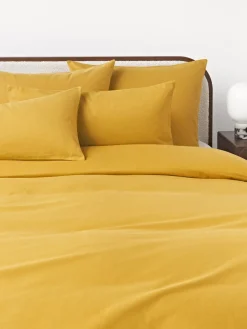 Fundas Nórdicas|Mantas>Westwing Collection Funda nórdica de franela Biba Amarillo mostaza