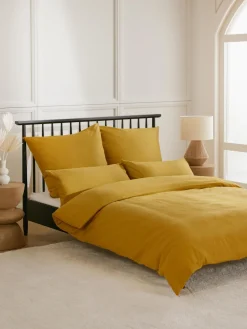 Fundas Nórdicas|Mantas>Westwing Collection Funda nórdica de franela Biba Amarillo mostaza