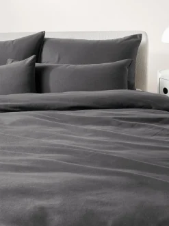 Fundas Nórdicas|Mantas>Westwing Collection Funda nórdica de franela Biba Gris oscuro