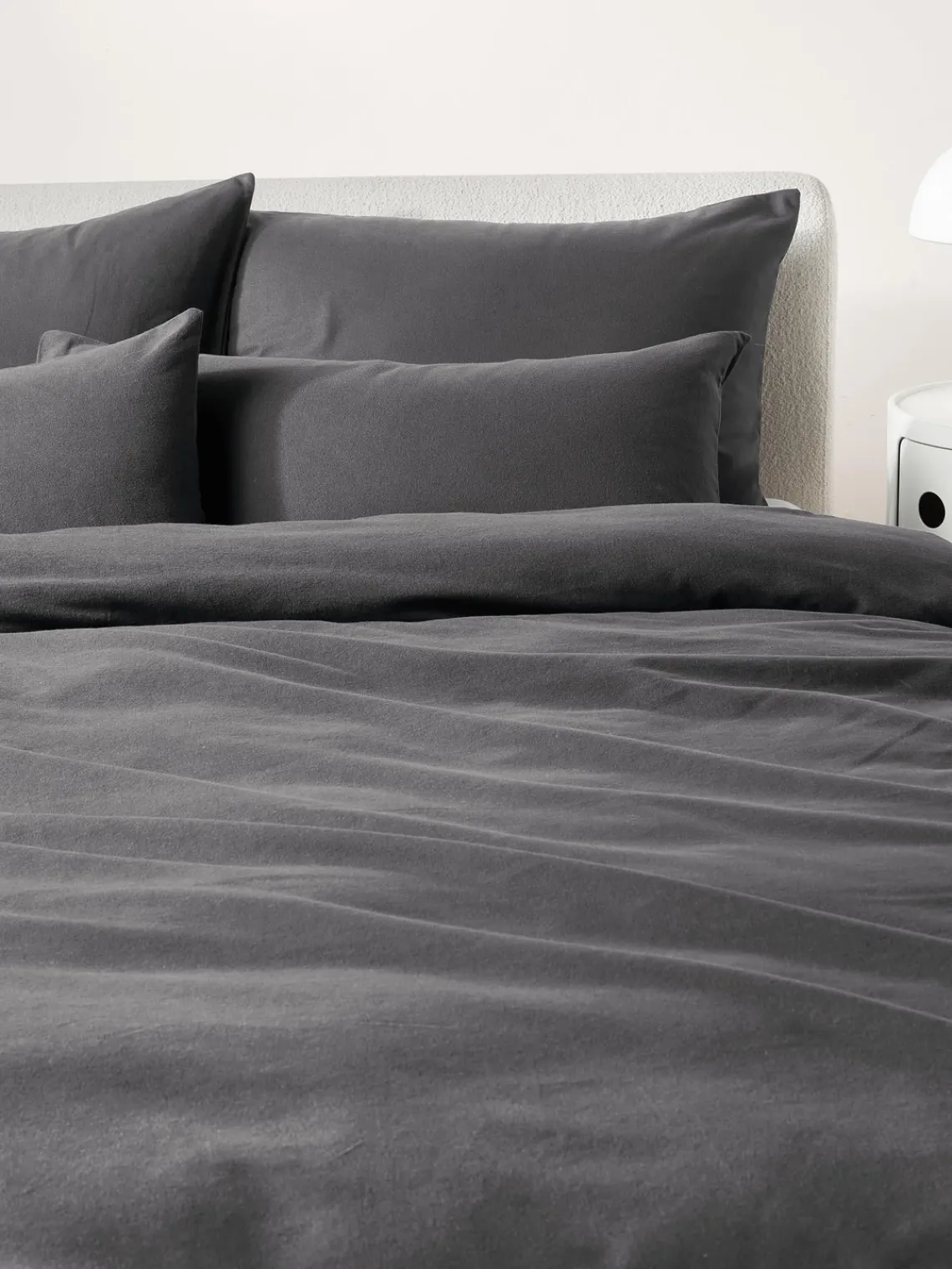 Fundas Nórdicas|Mantas>Westwing Collection Funda nórdica de franela Biba Gris oscuro