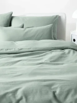 Mantas|Fundas Nórdicas>Westwing Collection Funda nórdica de franela Biba Verde salvia