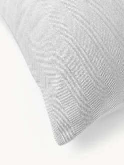 Fundas Nórdicas|Mantas></noscript>Westwing Collection Funda nórdica de franela con punto espiga Wanda Gris claro