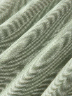 Fundas Nórdicas|Mantas></noscript>Westwing Collection Funda nórdica de franela con punto espiga Wanda Verde salvia