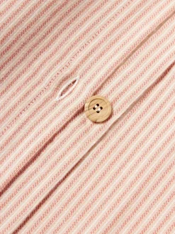 Fundas Nórdicas|Mantas></noscript>Westwing Collection Funda nórdica de franela con rayas finas Javon Melocotón