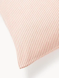 Fundas Nórdicas|Mantas></noscript>Westwing Collection Funda nórdica de franela con rayas finas Javon Melocotón