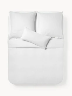 Fundas Nórdicas|Mantas>Westwing Collection Funda nórdica de franela con rayas finas Javon Gris claro