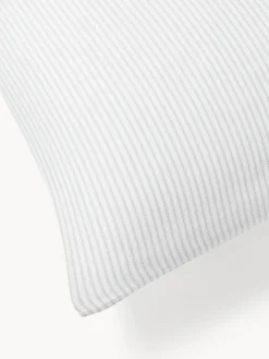 Fundas Nórdicas|Mantas></noscript>Westwing Collection Funda nórdica de franela con rayas finas Javon Gris claro