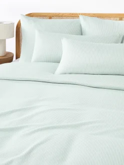 Best Funda nórdica de franela con rayas finas Javon Mantas|Fundas Nórdicas